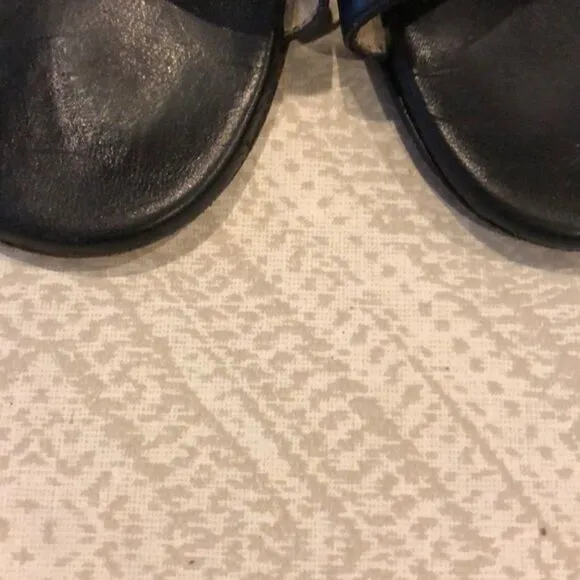 Jimmy Choo Black Leather Heeled Sandal Slides