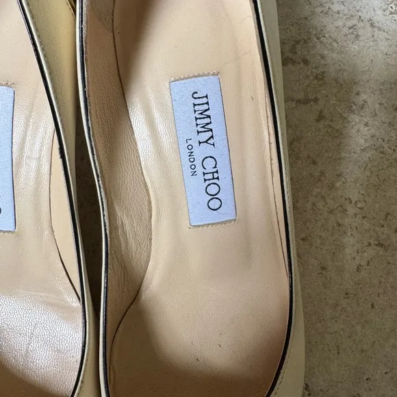 Jimmy Choo Cream and Black Low Heel Women's Pumps size 36