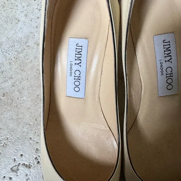 Jimmy Choo Cream and Black Low Heel Women's Pumps size 36