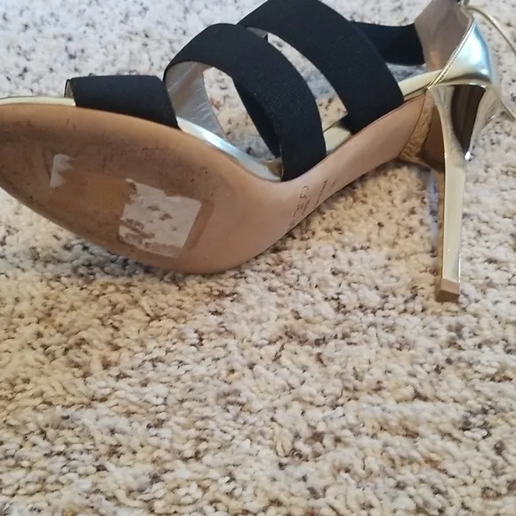 Jimmy Choo Elegant Black and Gold Women's Heels,size 38