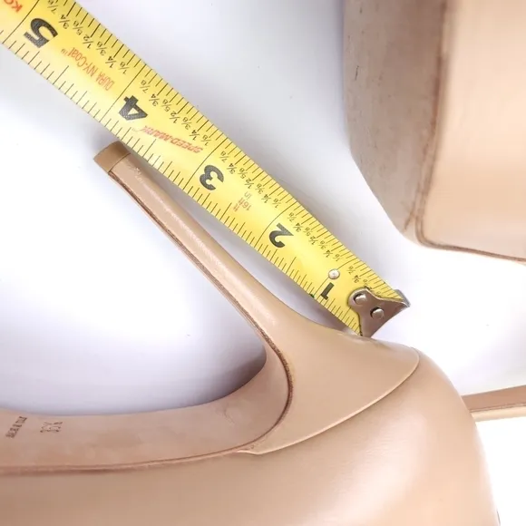 Jimmy Choo Women's Tan Peep Toe Platform Heels Sz 36.5