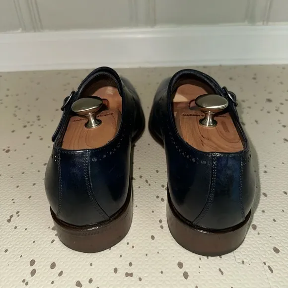 Johnston &amp; Murphy Blue Double Monk Shoes
