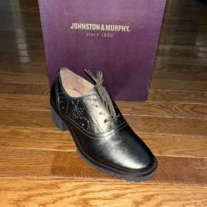 Johnston &amp; Murphy Leather Alice Brogue Oxfords Bronze Women’s Size 6