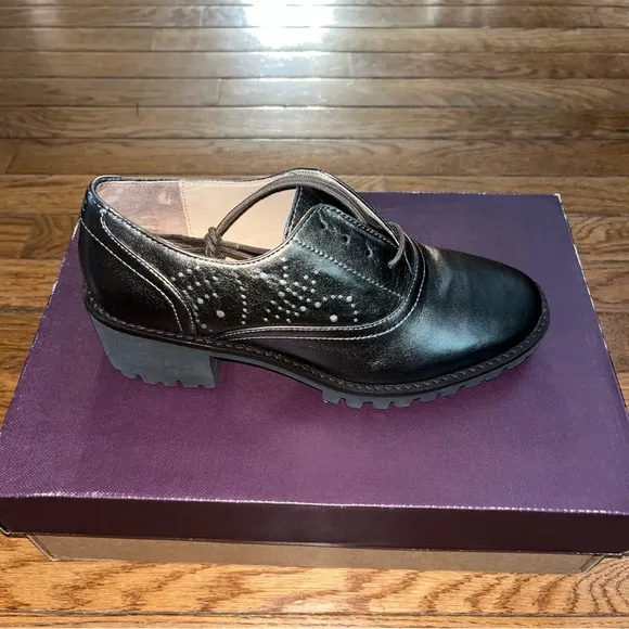 Johnston &amp; Murphy Leather Alice Brogue Oxfords Bronze Women’s Size 6