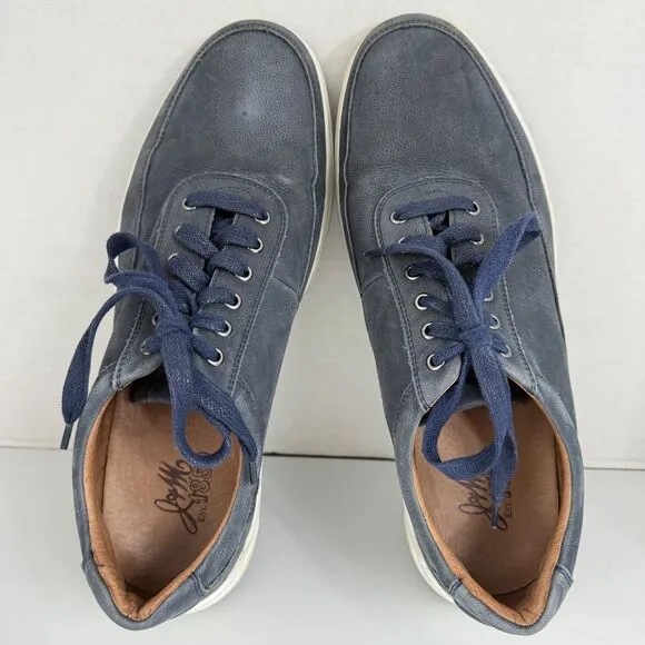 Johnston &amp; Murphy Men's Gleason U-Throat Lace Up Shoes Navy Nubuck Size 11.5 M