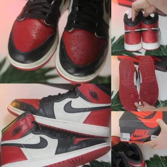 Jordan 1 Black Red White size 7y/8.5W/40EU