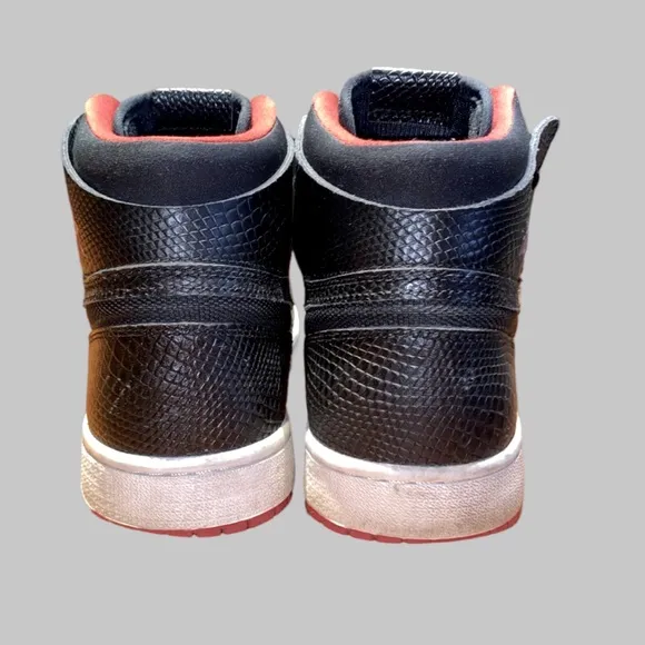 Jordan 1 Retro high Noveau Snakeskin 2016 Black and Red Men's Sneakers Size 12