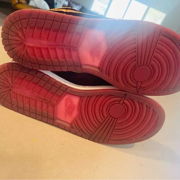 Jordan Velvet Sneakers - Burgundy and Gold