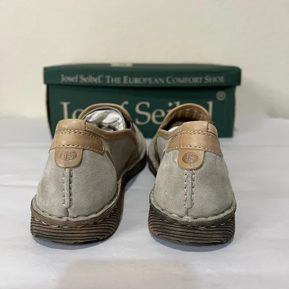 Josef Seibel Sofie 27 gray leather slip on shoes flat EU 37  US 6/6.5