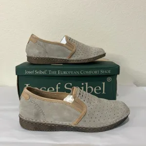 Josef Seibel Sofie 27 gray leather slip on shoes flat EU 37  US 6/6.5