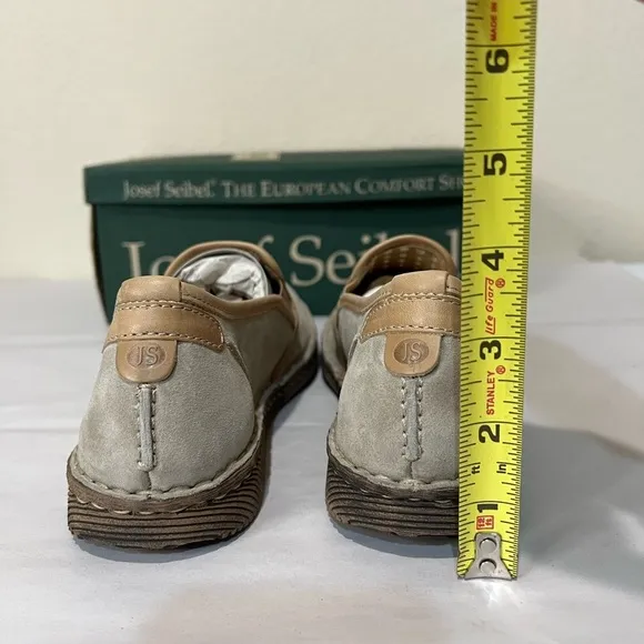 Josef Seibel Sofie 27 gray leather slip on shoes flat EU 37  US 6/6.5