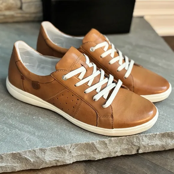 Josef Seibel Women’s Size 42 US 11 Caren 01 Camel Brown Leather Lace Up Sneakers