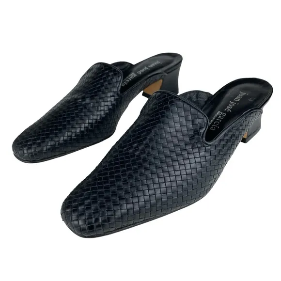 Juan Jose Garcia Black Woven Low Heel Mule