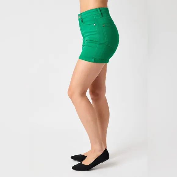 Judy Blue Tummy Control Garment Dyed Denim Shorts