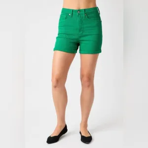 Judy Blue Tummy Control Garment Dyed Denim Shorts