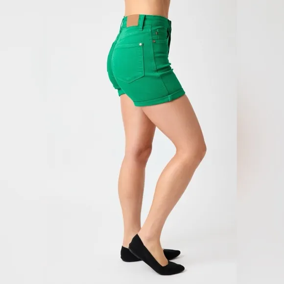 Judy Blue Tummy Control Garment Dyed Denim Shorts