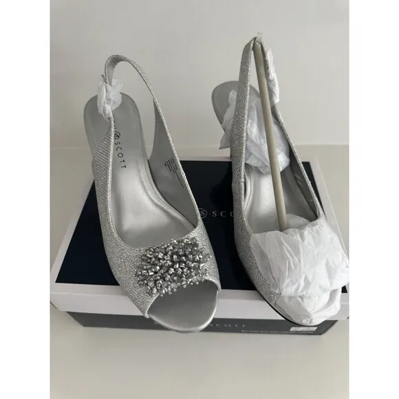 Karen Scott Womens Embellished Open Toe Heel Sandals Shoes Breenaf size 10M