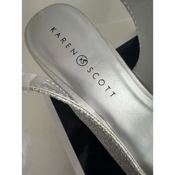Karen Scott Womens Embellished Open Toe Heel Sandals Shoes Breenaf size 10M