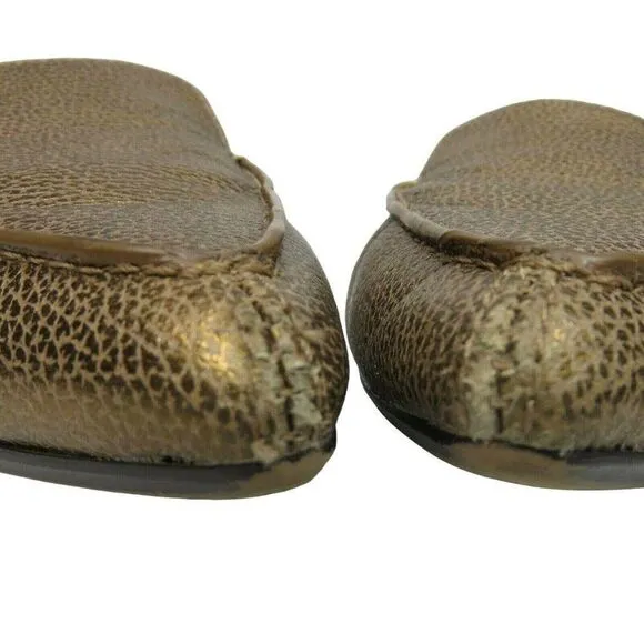 Karl Lagerfeld Destine Shoes Gold Bronze Pointy Toe Flats Size 6 M Shoes Paris