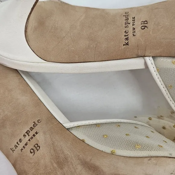 Kate Spade Bridal Sparkle Tulle Slingback Heels | Size 9