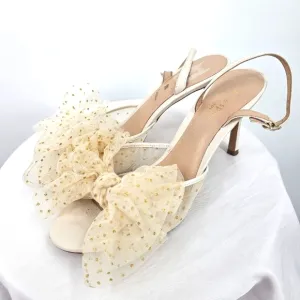 Kate Spade Bridal Sparkle Tulle Slingback Heels | Size 9