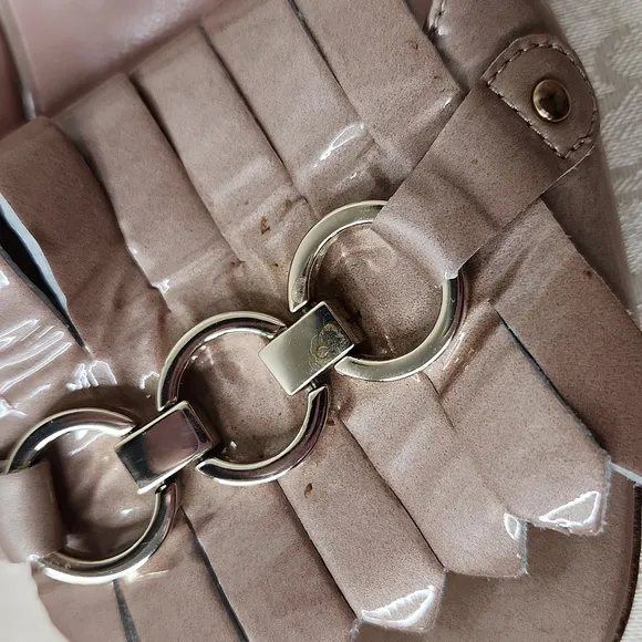 Kate Spade ♠️ Caileen Kiltie slingback crinkle blush patent leather open toe