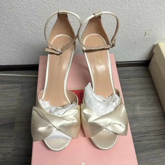 kate spade new york BRIDAL BOW - High heeled sandals - ivory