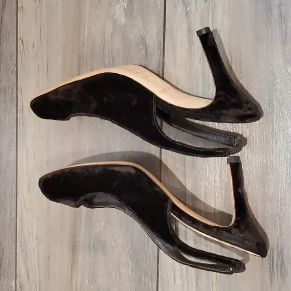Kate Spade NY&quot;Like New&quot; Y2K velvet heels shoes open toe sandals sz 7.5 M