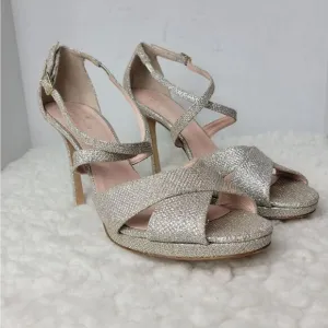 Kate Spade Womens Size 10 Glitter Pump Strappy Ankle Buckle Closure Heel Shoes