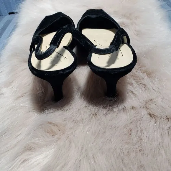 Kate Spade Open Toe Elastic Slk Black Velvet shoes