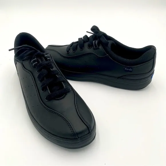 Keds Career Full Lace Up Tennis Shoes Sneakers All Black Size 7.5 (NWOT)