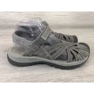Keen Rose 1016733 Slingback Shoes Women's US 8 Gargoyle Leather Strappy Sandals