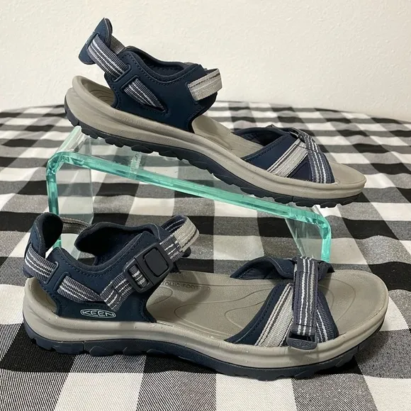 Keen Terradora II Open Toe Women's Sandals 2 Strap Buckle Size 9.5 Blue Shoes