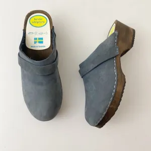 Kerstin Adolphson Wood Clogs Shoes Blue