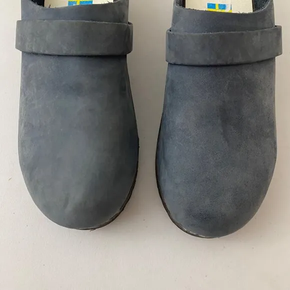 Kerstin Adolphson Wood Clogs Shoes Blue