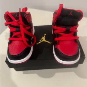 Kids Red and Black Jordan Shoes
