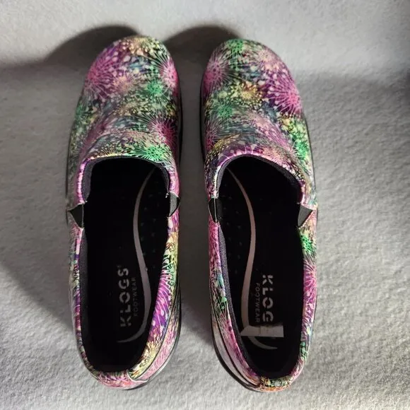 Klogs Shoes Women's 10.5 Multicolor Closed Clog Imperial Dandelion Print Patent