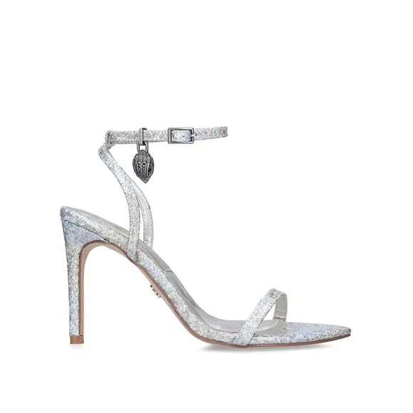 Kurt Geiger Shoreditch metal com silver glitter High Heel Sandals EU 38.5 US 8