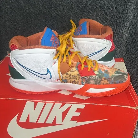 Kyrie Nike  Basketball Shoes orange blue white green