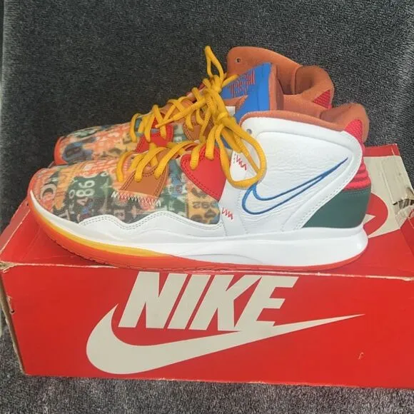 Kyrie Nike  Basketball Shoes orange blue white green