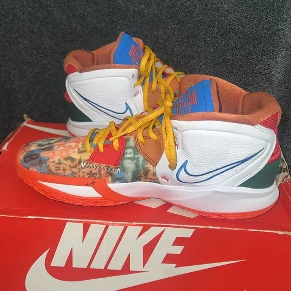 Kyrie Nike  Basketball Shoes orange blue white green