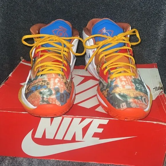 Kyrie Nike  Basketball Shoes orange blue white green