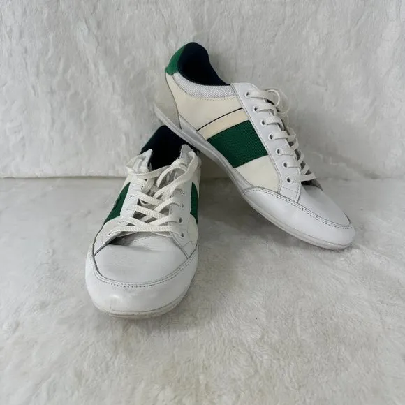 LACOSTE Chaymon Men's Casual Leather Fashion Shoes Sneakers Green White 11.5