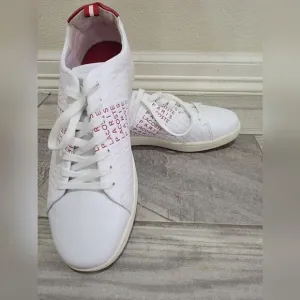 Lacoste Men's Carnaby-EVO-119 White/Red Sneakers Shoes Size 9 USA - NWT No Box