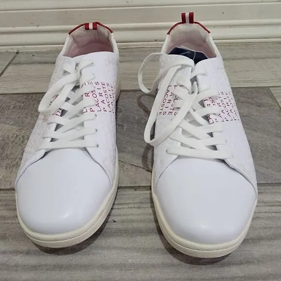 Lacoste Men's Carnaby-EVO-119 White/Red Sneakers Shoes Size 9 USA - NWT No Box