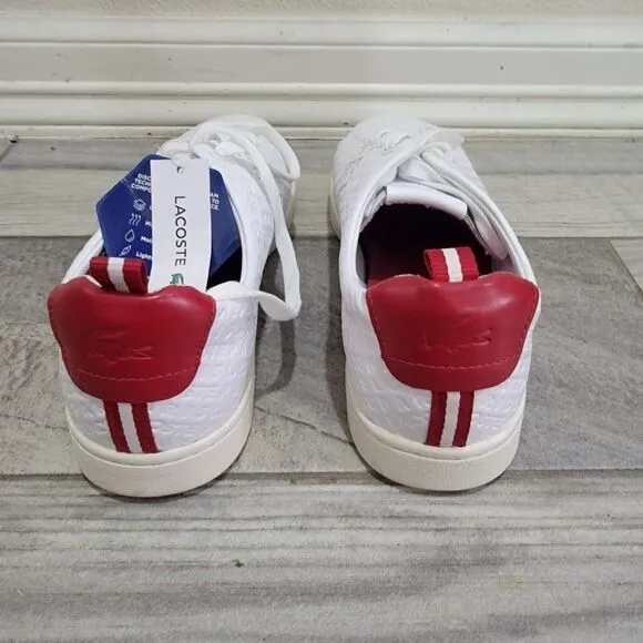 Lacoste Men's Carnaby-EVO-119 White/Red Sneakers Shoes Size 9 USA - NWT No Box