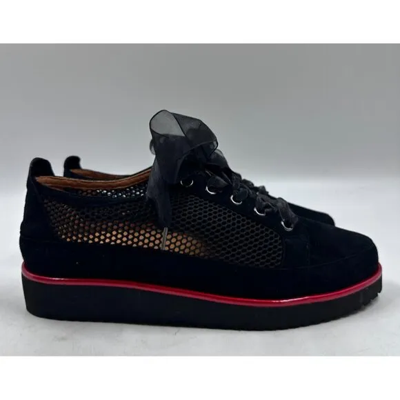 L'AmourDesPieds Womens Ladies Black Mesh Lace Up Fashion Sneakers Shoes Sz 9 NEW