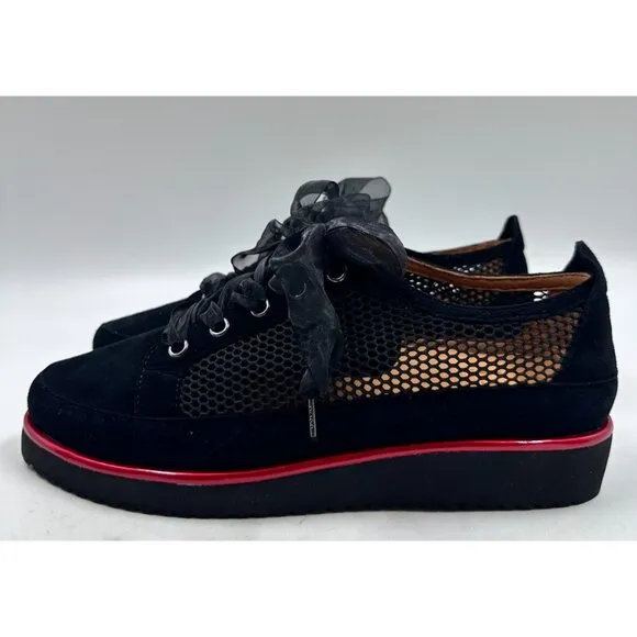 L'AmourDesPieds Womens Ladies Black Mesh Lace Up Fashion Sneakers Shoes Sz 9 NEW