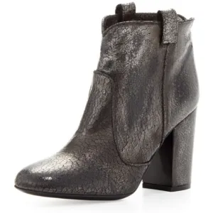 Laurence Dacade Metallic Pete Distressed Crackled Ankle Bootie, size EU 37.5