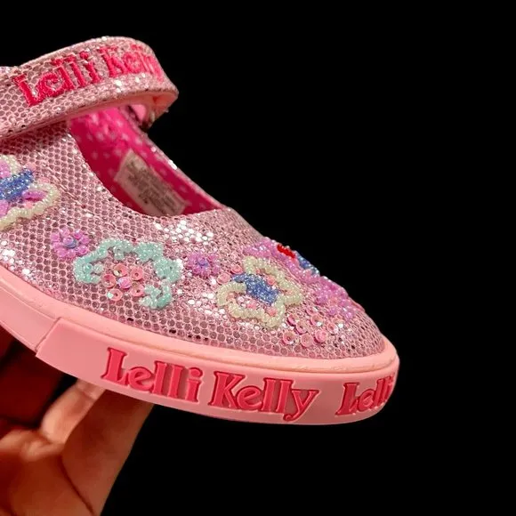 Lelli Kelly Mary Jane Toddler Girls Fashion Glitter Shoes Size 9 Pink Multicolor